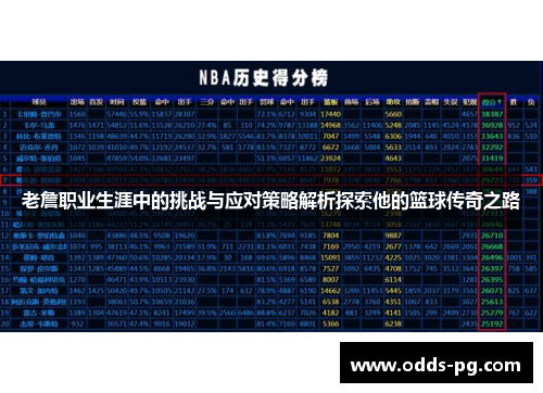老詹职业生涯中的挑战与应对策略解析探索他的篮球传奇之路 老詹职业生涯中的挑战与应对策略解析探索他的篮球传奇之路